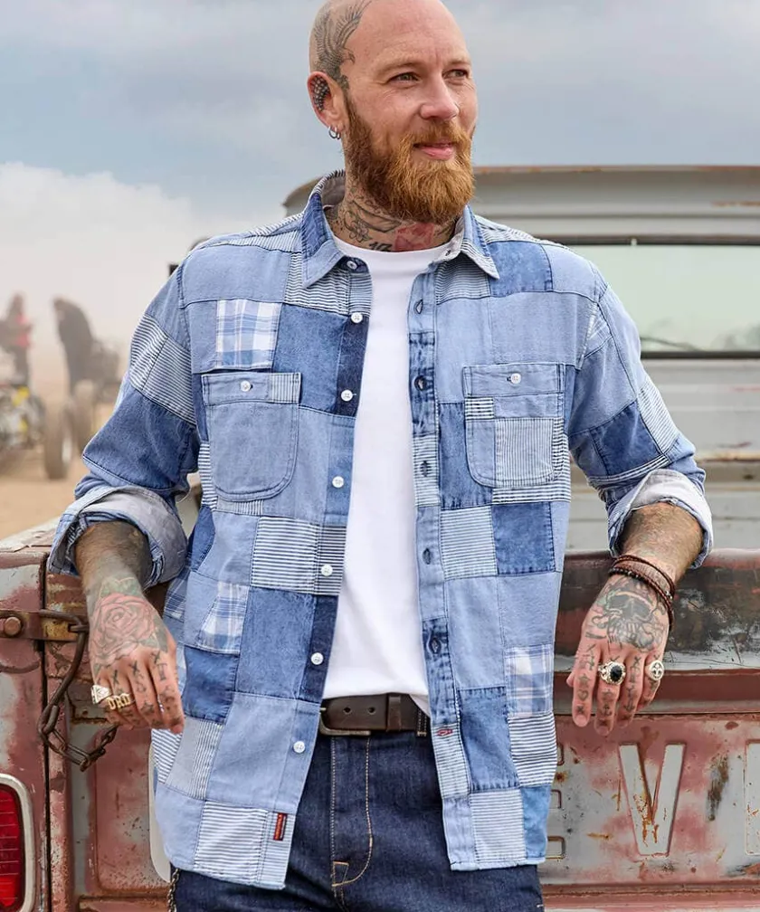 Joe Browns Perfect Patchwork Shirt- Denim Styles|Shirts