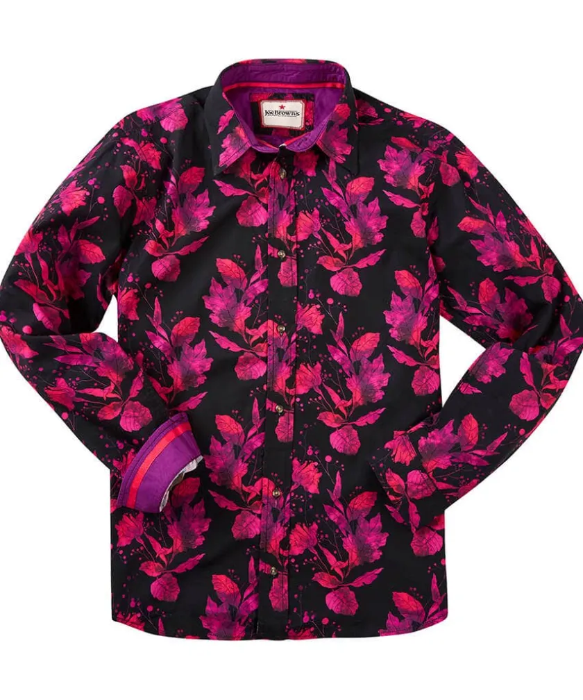 Joe Browns Pink Autumn Leaves Shirt- Men's Clothing|Gifts