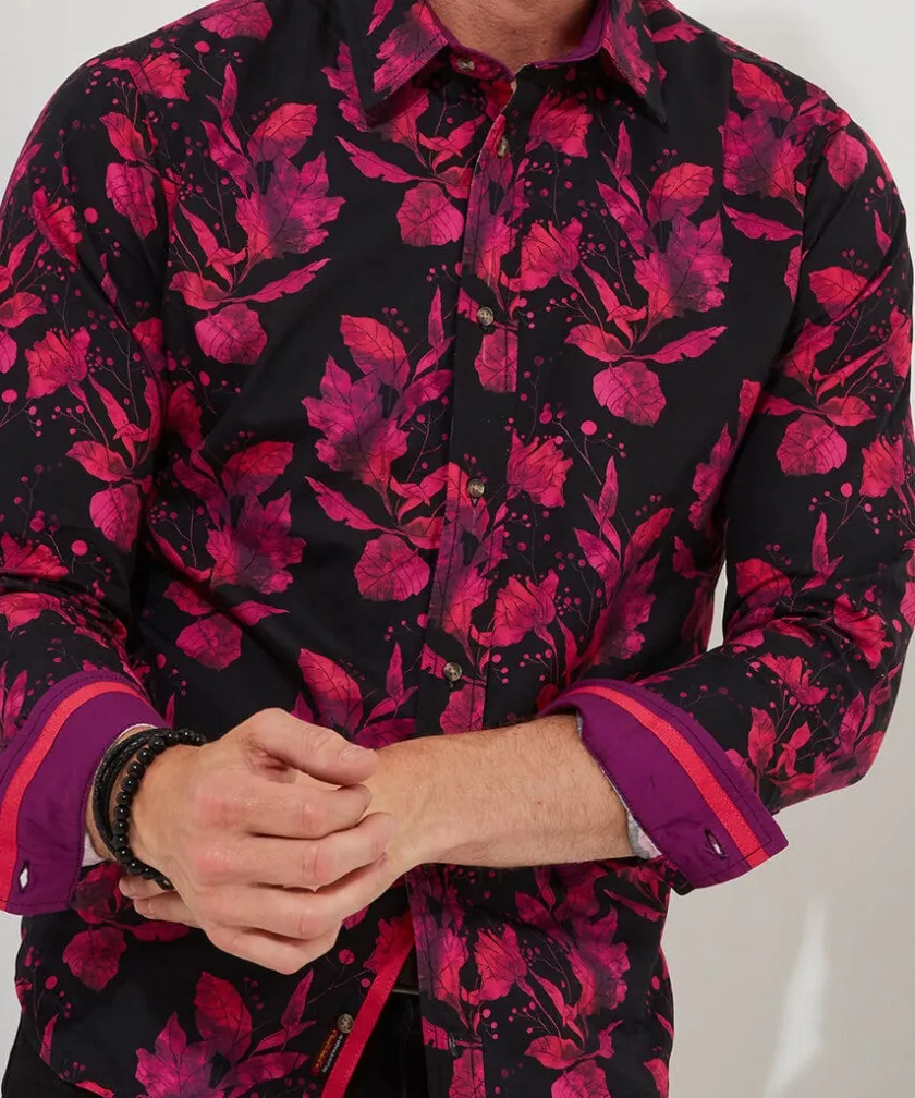 Joe Browns Pink Autumn Leaves Shirt- Men's Clothing|Gifts