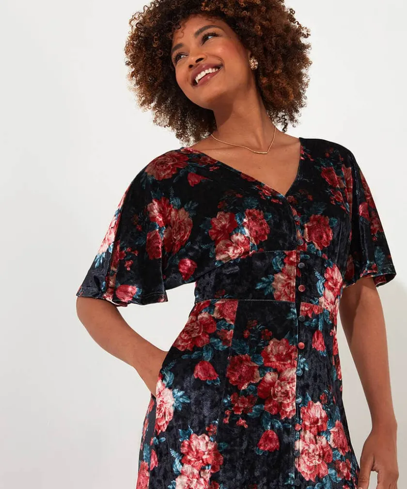 Joe Browns Radiant Rose Velour Dress-Women Women's Clothing|Petite Collection