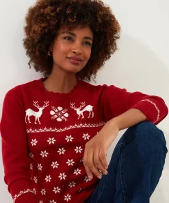 Joe Browns Retro Reindeer Jumper-Women Women's Clothing|Novelty Gifts