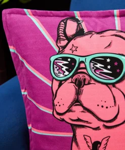 Joe Browns Rogue Rebel Bulldog Reversible Cushion- Animal Décor|Cushions & Throws
