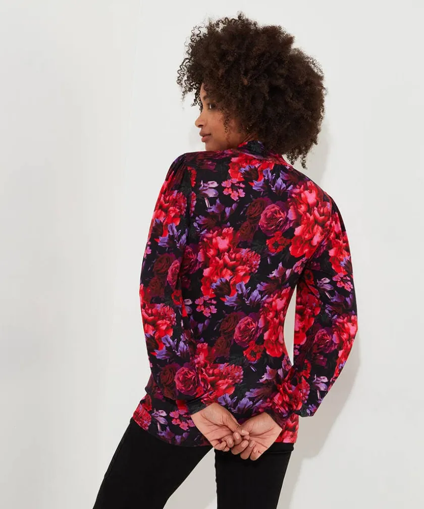 Joe Browns Romantic Florals Jersey Print Top-Women Tops, Tunics & Blouses