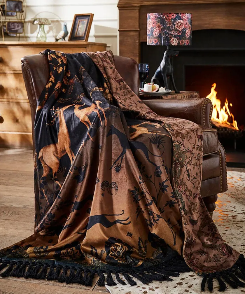 Joe Browns Secret Forest Reversible Throw- Animal Décor|Cushions & Throws