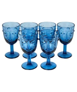 Joe Browns Set Of 6 Deco Face Wine Glasses- Kitchenware & Dining