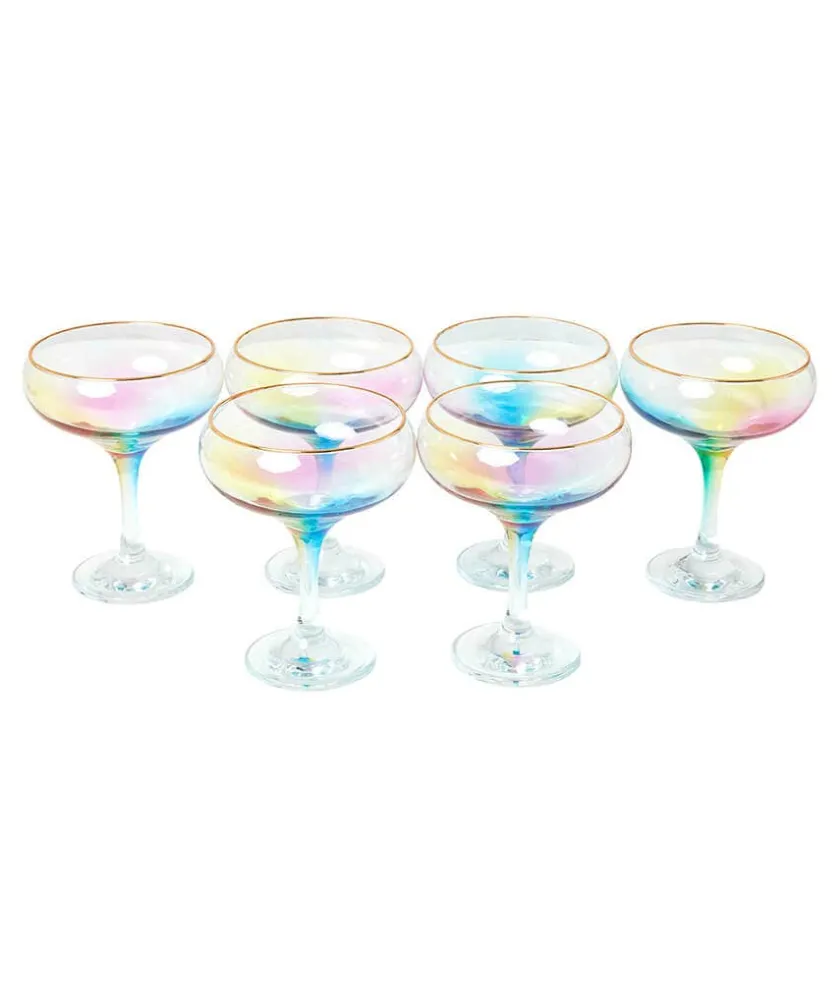 Joe Browns Set Of 6 Suave Rainbow Champagne Coupes- Kitchenware & Dining