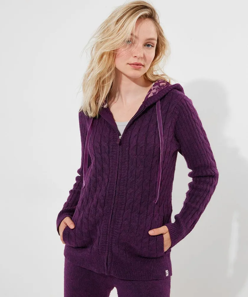 Joe Browns Sloe Joes Knitted Cable Zip Up Cardigan-Women Women's Clothing|Loungewear & Pyjamas
