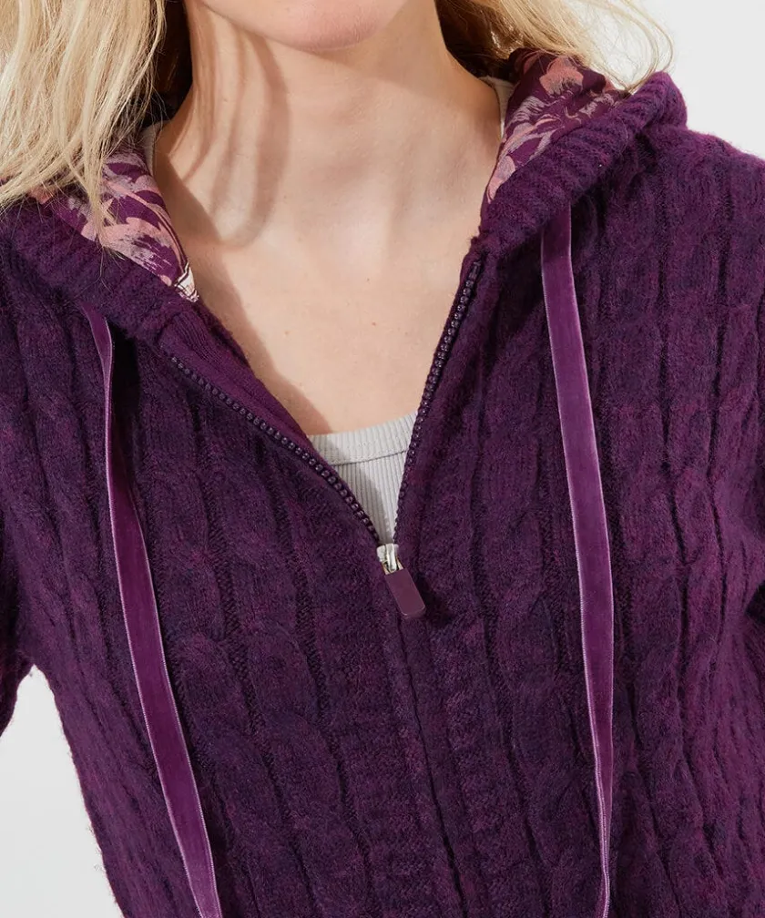 Joe Browns Sloe Joes Knitted Cable Zip Up Cardigan-Women Women's Clothing|Loungewear & Pyjamas