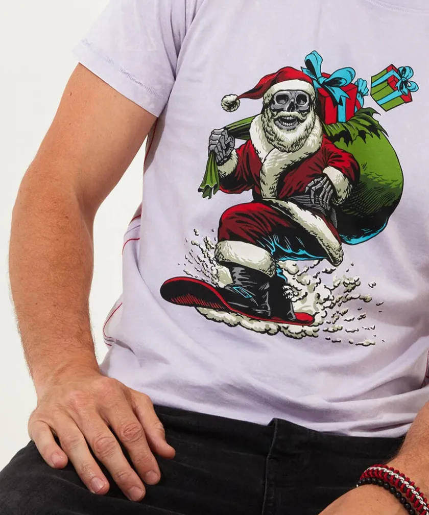 Joe Browns Snow Boarding Santa Tee- Men's Clothing|Novelty Gifts
