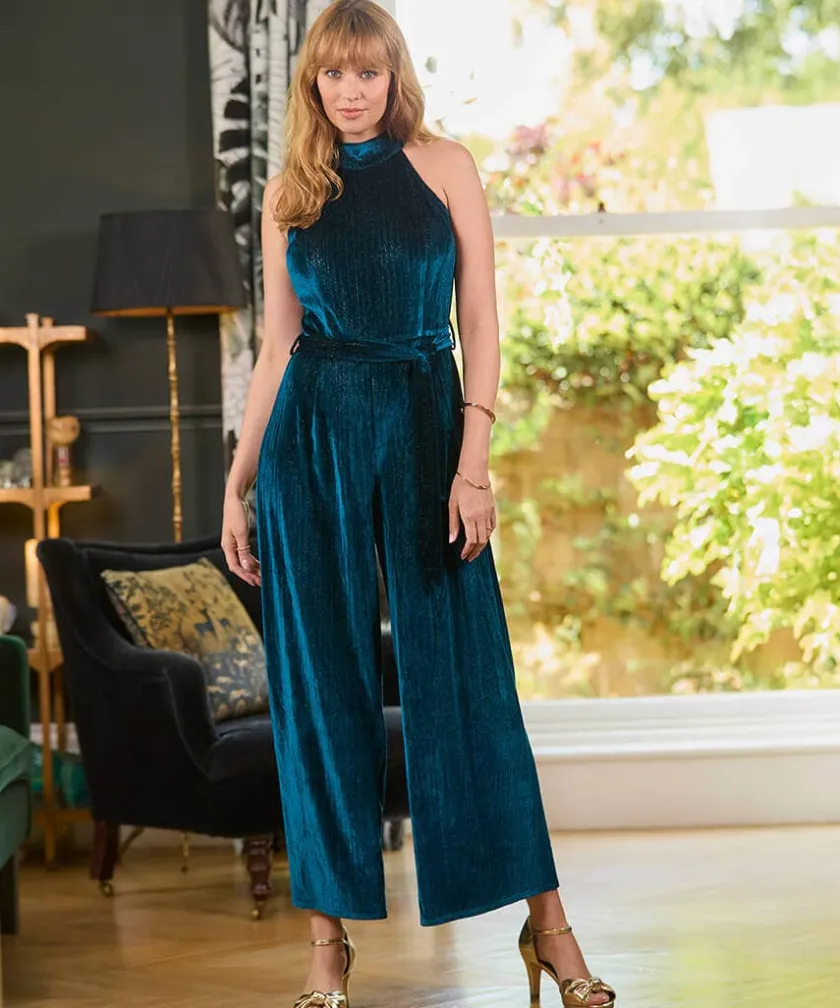 Joe Browns Statement Velour Jumpsuit-Women Women's Clothing|Jeans & Trousers