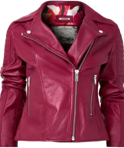 Joe Browns Stitch Detail Leather Biker Jacket-Women Leather Jackets|Coats & Jackets