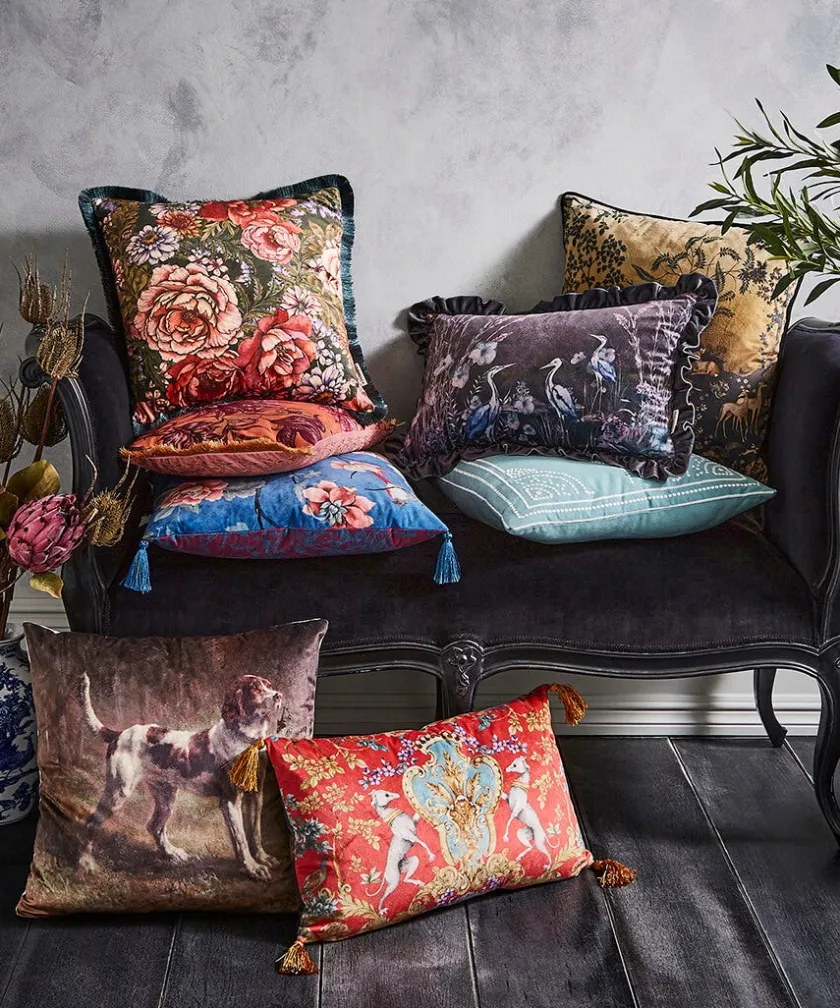 Joe Browns Striking Spaniel Velvet Cushion- Animal Décor|Cushions & Throws