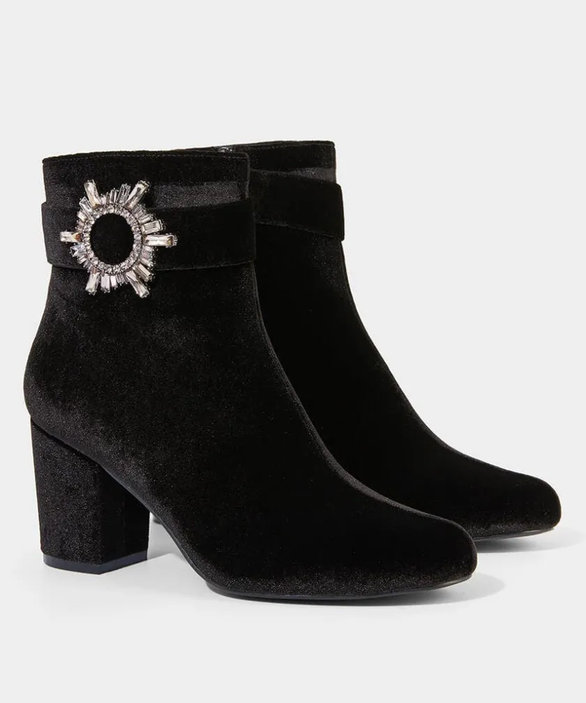Joe Browns The Night Is Yours Velvet Boots-Women Matching Shoes & Bags|Ankle Boots