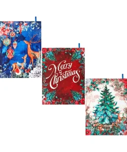 Joe Browns Wondrous Woodland Pack Of 3 Christmas Tea Towels- Kitchenware & Dining|Christmas Homeware
